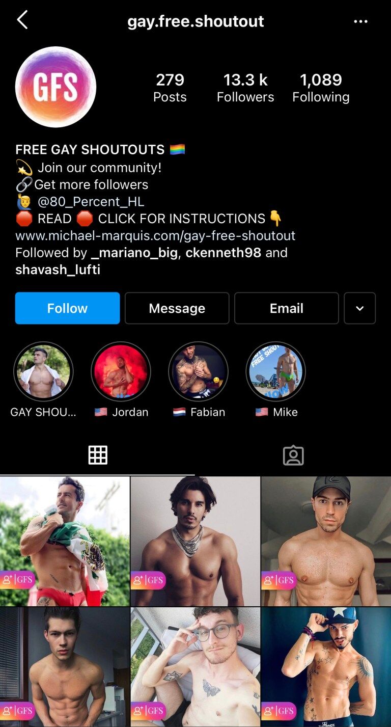 What are the best gay shoutout pages? - BGS - Get free gay shoutouts